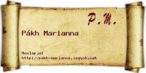 Pákh Marianna névjegykártya